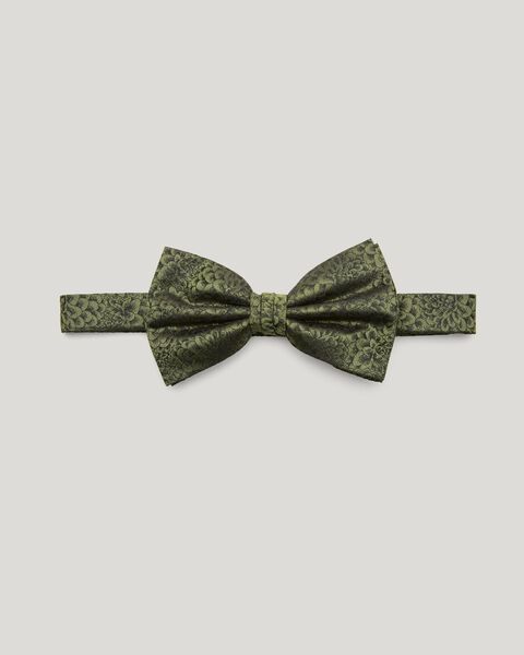 Khaki Floral Silk Bow Tie
